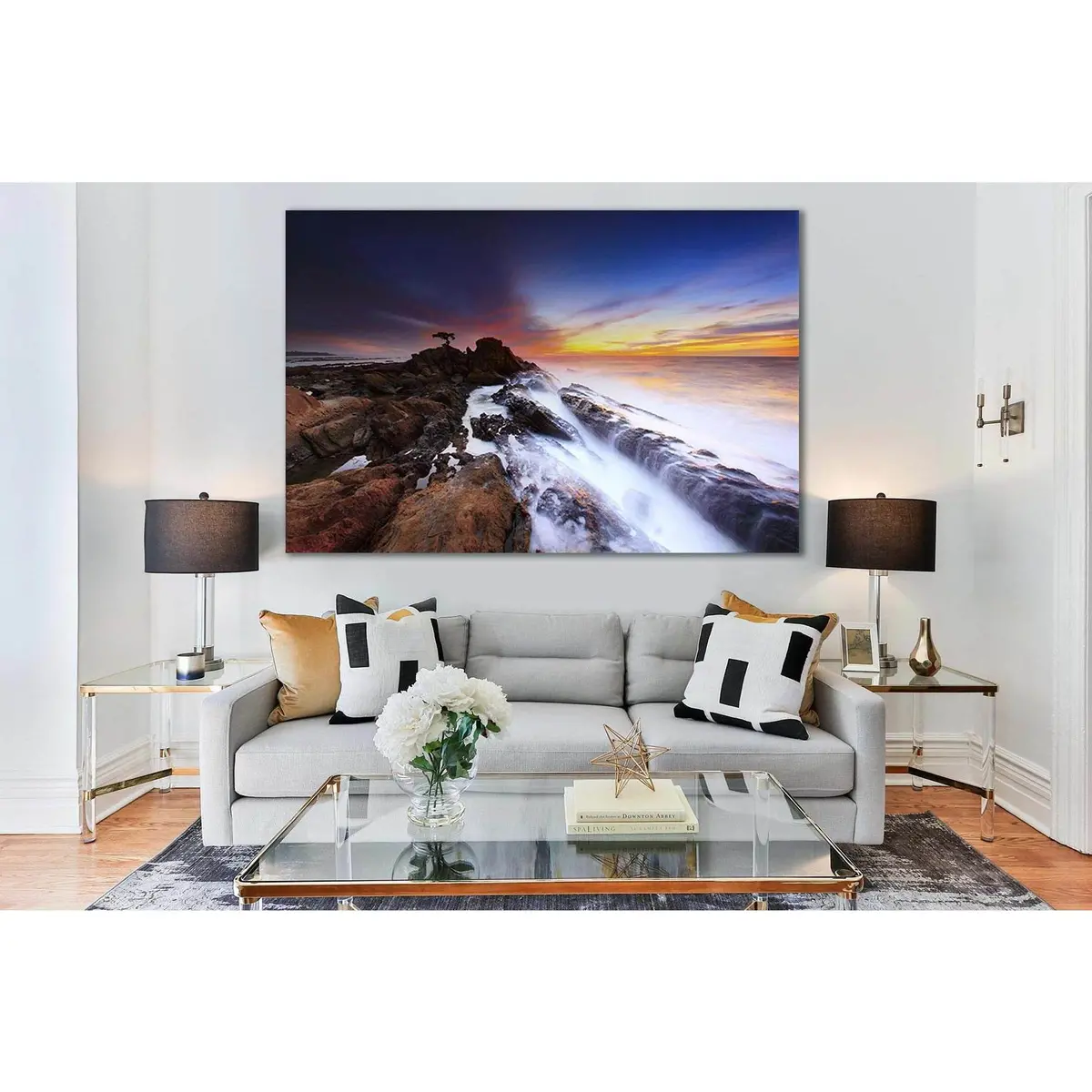 Seashore Waves Sunset №Sl192 Ready To Hang Canvas Print 1