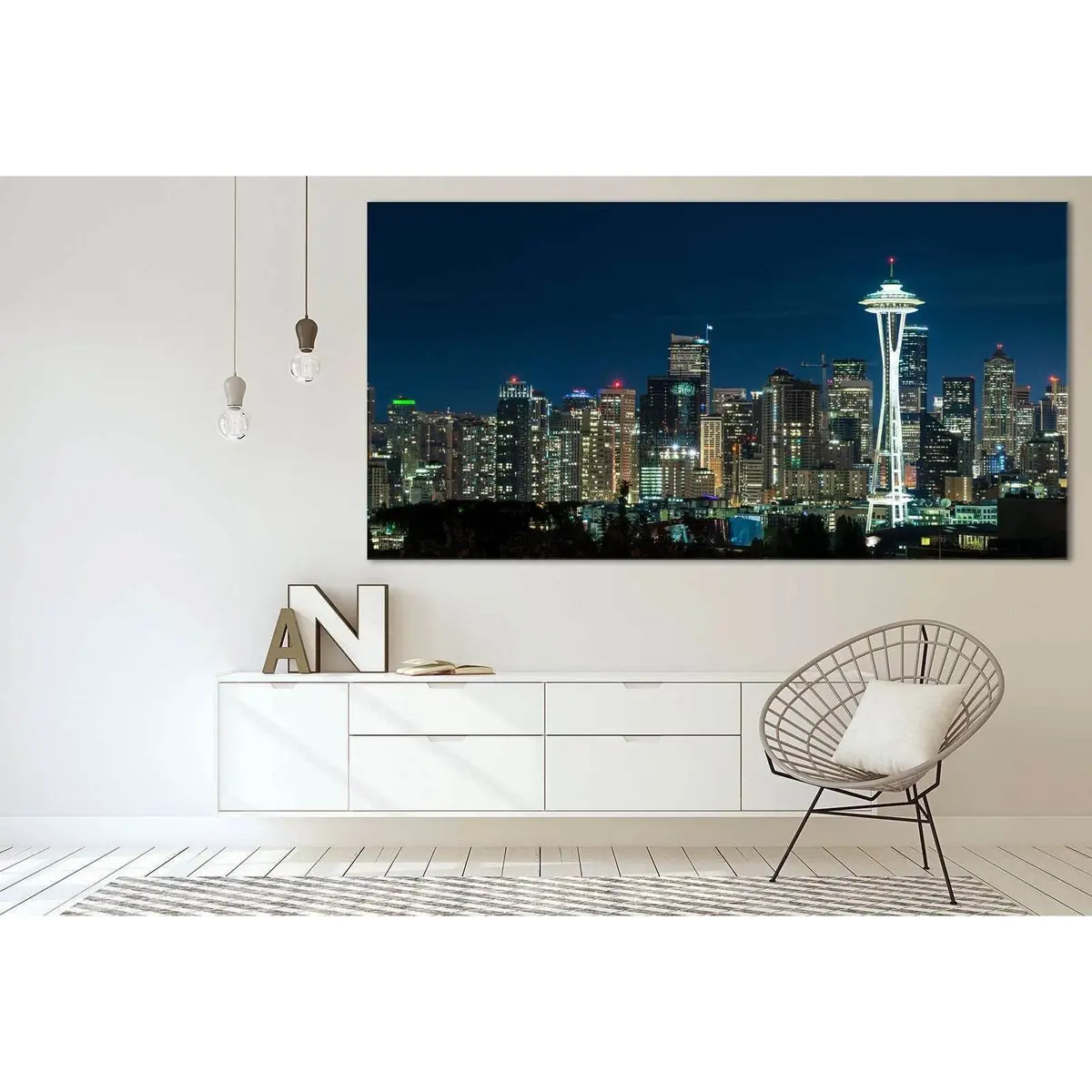 Seattle Cityscape №3020 Ready To Hang Canvas Print 3