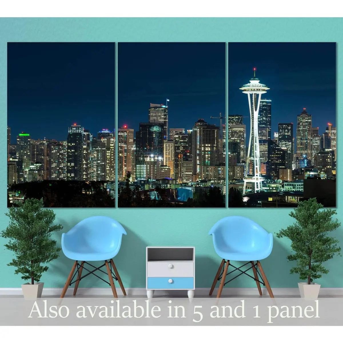 Seattle Cityscape №3020 Ready To Hang Canvas Print 5