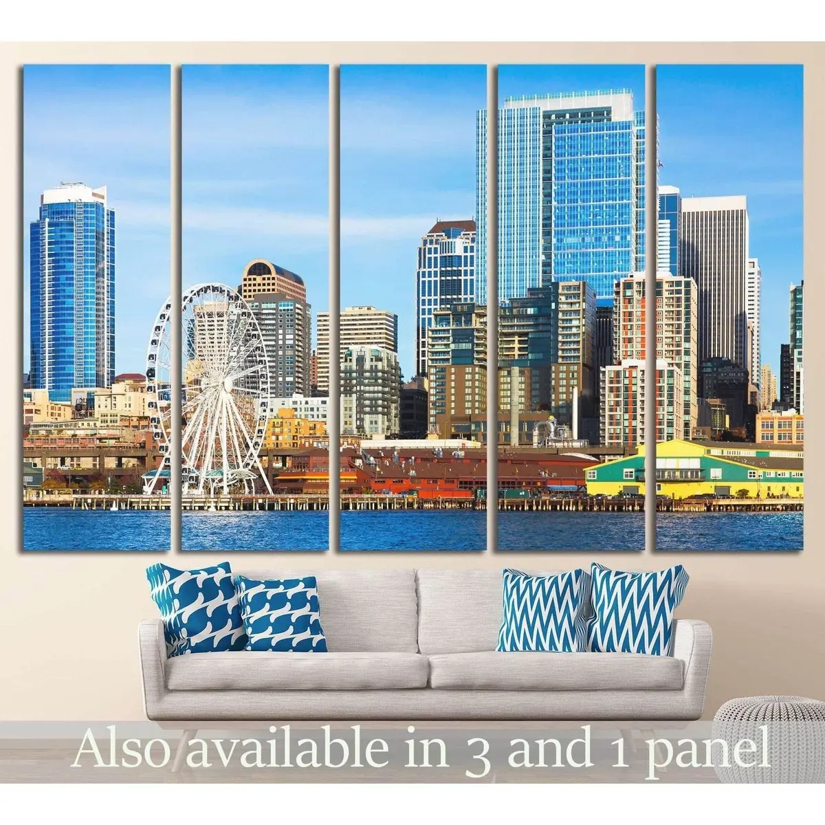 Seattle Skyline №1125 Ready To Hang Canvas Print 1