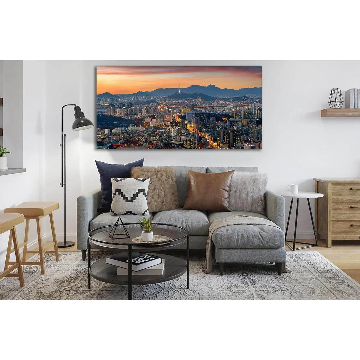 Seoul Cityscape In South Korea №Sl367 Ready To Hang Canvas Print 2