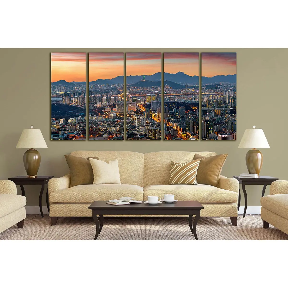 Seoul Cityscape Canvas Wall Art – Ready-to-Hang Print from South Korea - Image 3