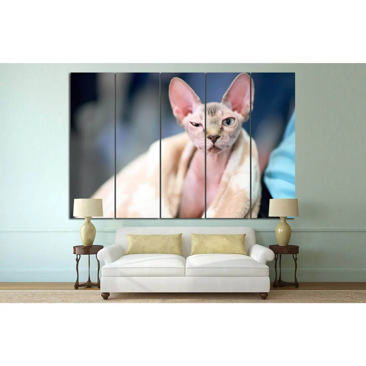 Serious Cat No. 13 Premium Canvas Wall Art Print - Image 3