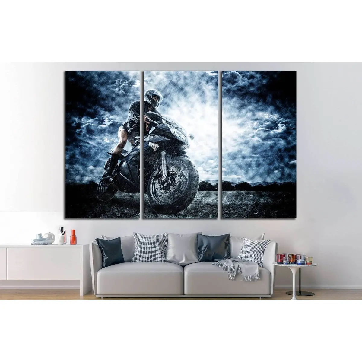 Sexy Motorbike Female Rider №1869 Ready To Hang Canvas Print 5