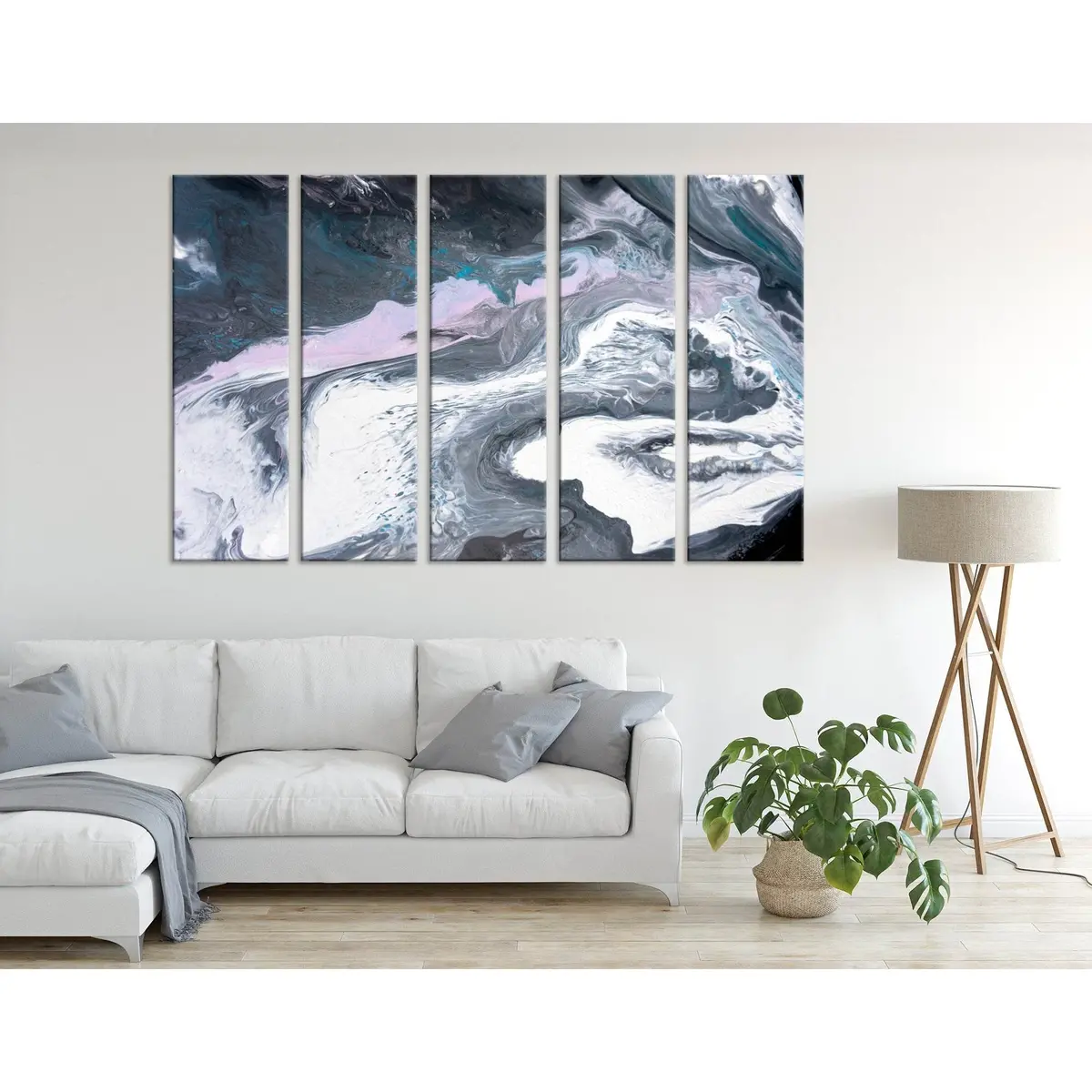 Abstract Gray Canvas Art Print #04357 – Premium Ready-to-Hang Wall Decor