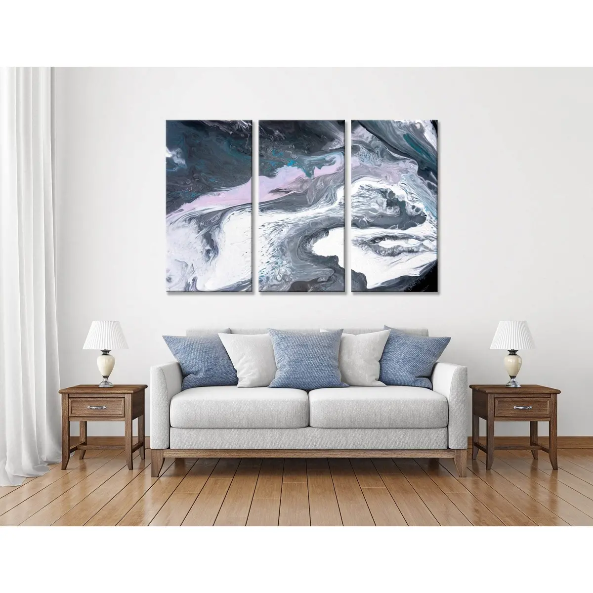 Shades Of Gray Abstract №04357 Ready To Hang Canvas Print 5