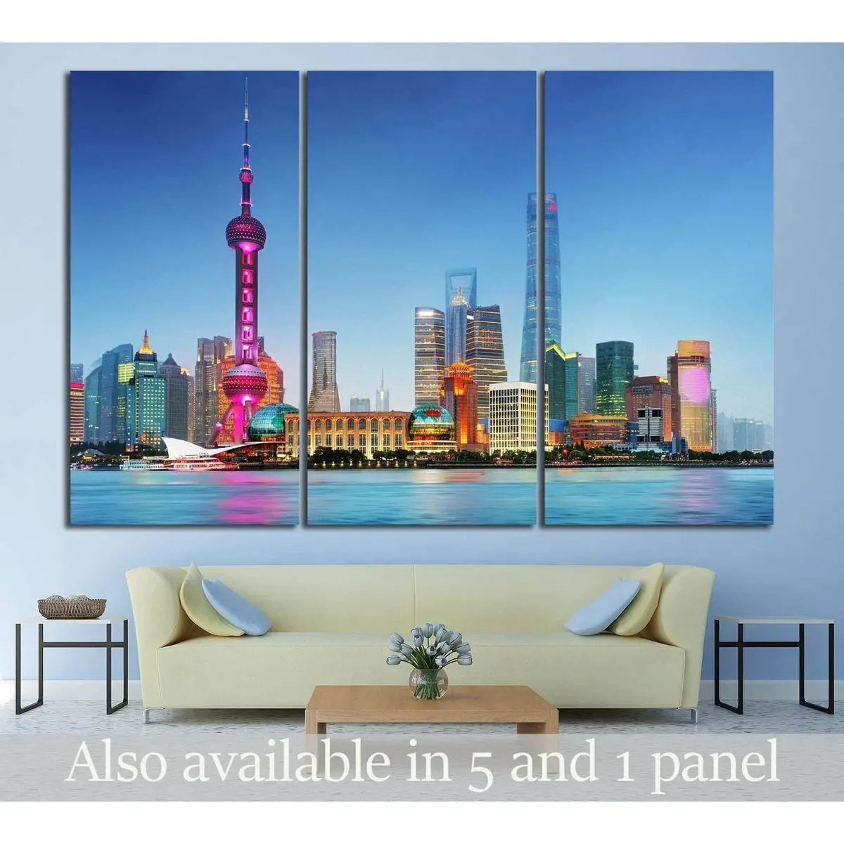 Shangahi Skyline, China №581 Ready To Hang Canvas Print 1