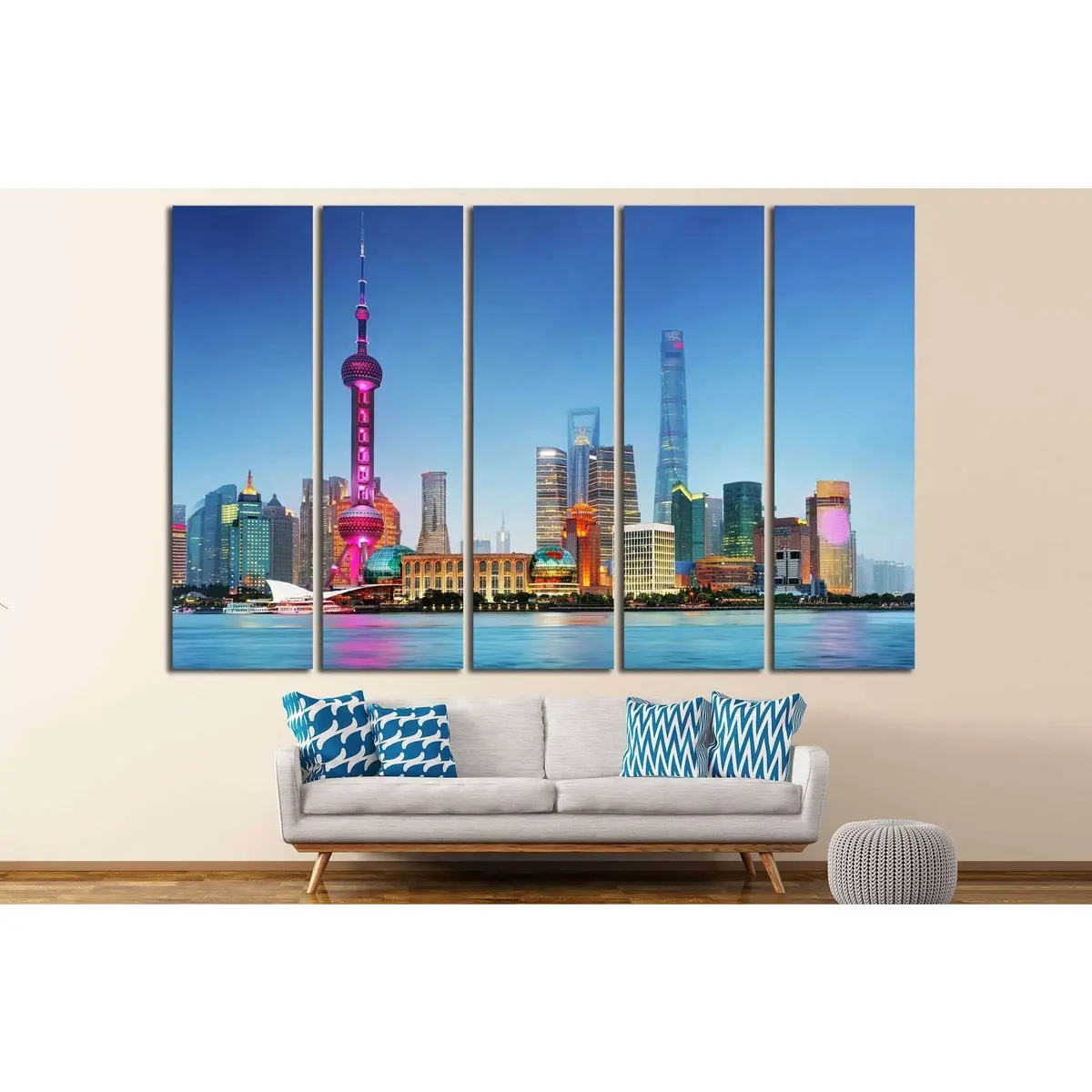 Shangahi Skyline, China №581 Ready To Hang Canvas Print 3