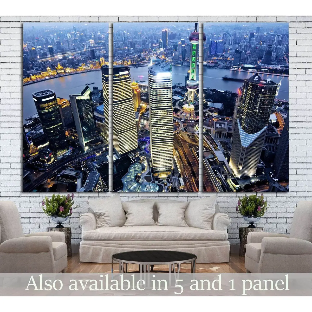 Shanghai At Night From Jinmao Building №1170 Ready To Hang Canvas Print 5