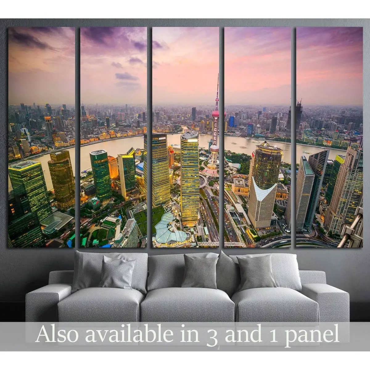 Shanghai Huangpu River Cityscape Canvas Art Print #1524 – Ready to Hang