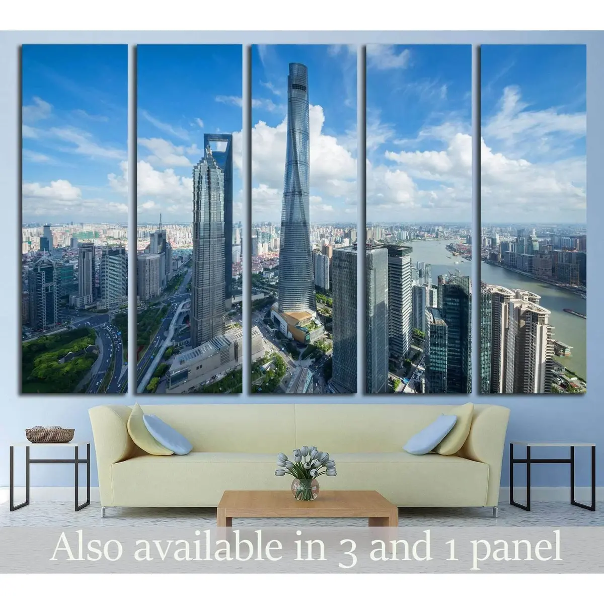 Shanghai, Jin Mao Tower, Shanghai Tower №1549 Ready To Hang Canvas Print 1