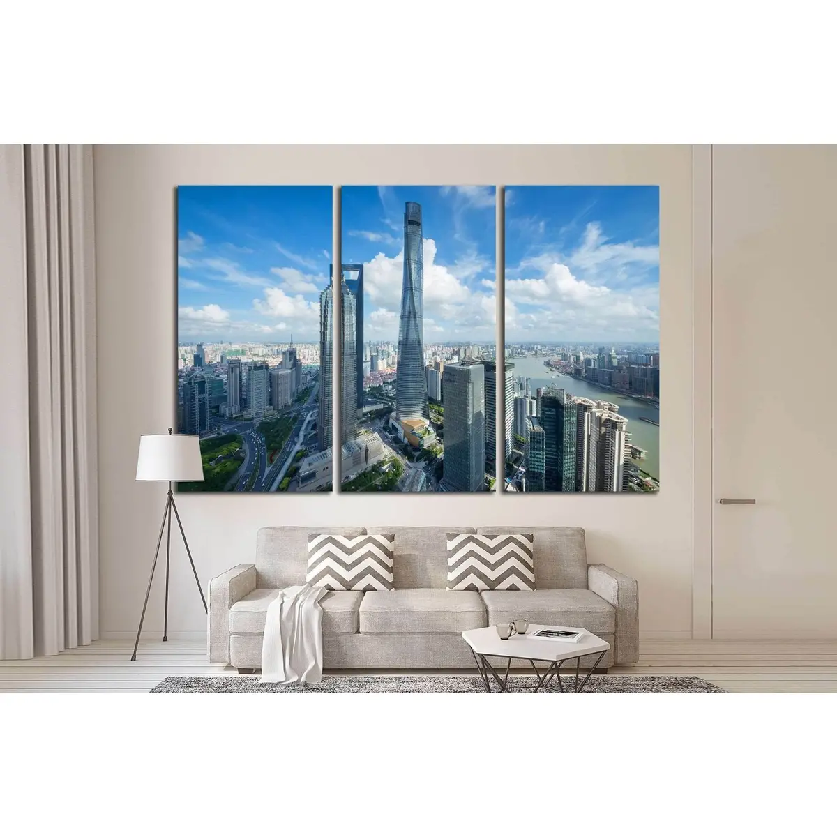 Shanghai, Jin Mao Tower, Shanghai Tower №1549 Ready To Hang Canvas Print 2