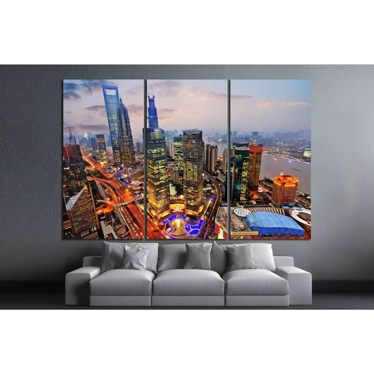 Shanghai Lujiazui Financial Center, Huangpu River №1160 Ready To Hang Canvas Print 5
