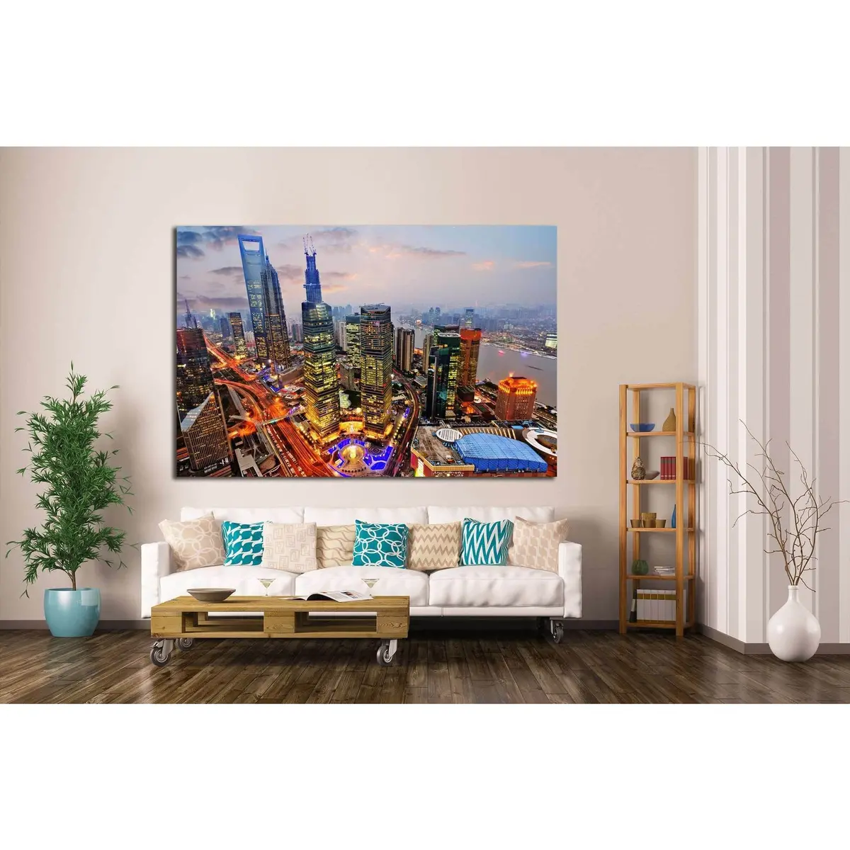 Shanghai Lujiazui Financial Center, Huangpu River №1160 Ready To Hang Canvas Print 3