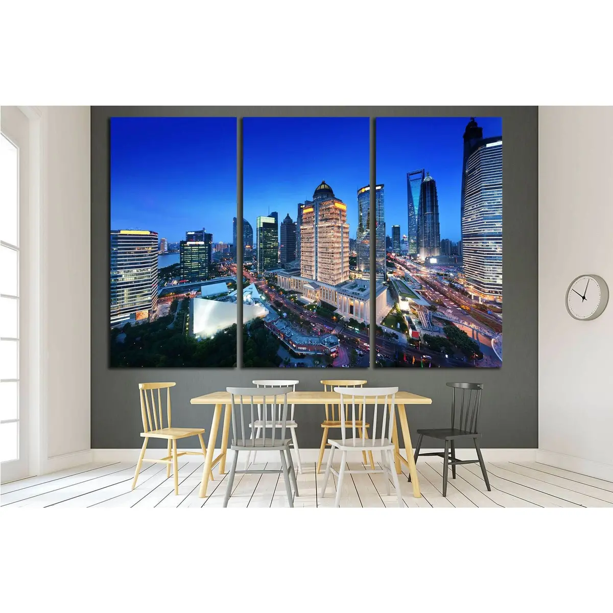Shanghai Night View From The Oriental Pearl Tower №1520 Ready To Hang Canvas Print 5