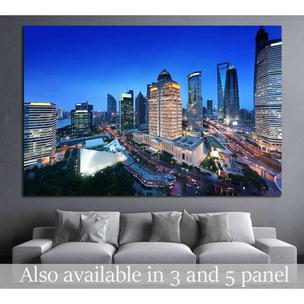 Shanghai Night View From The Oriental Pearl Tower №1520 Ready To Hang Canvas Print 1