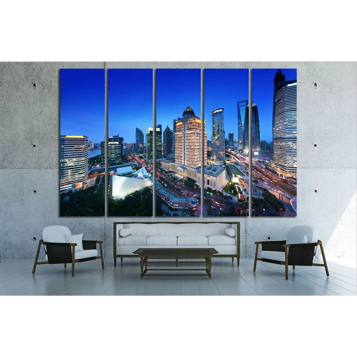 Shanghai Skyline at Night — Oriental Pearl Tower Canvas Wall Art, Ready-to-Hang Print #1520 - Image 3