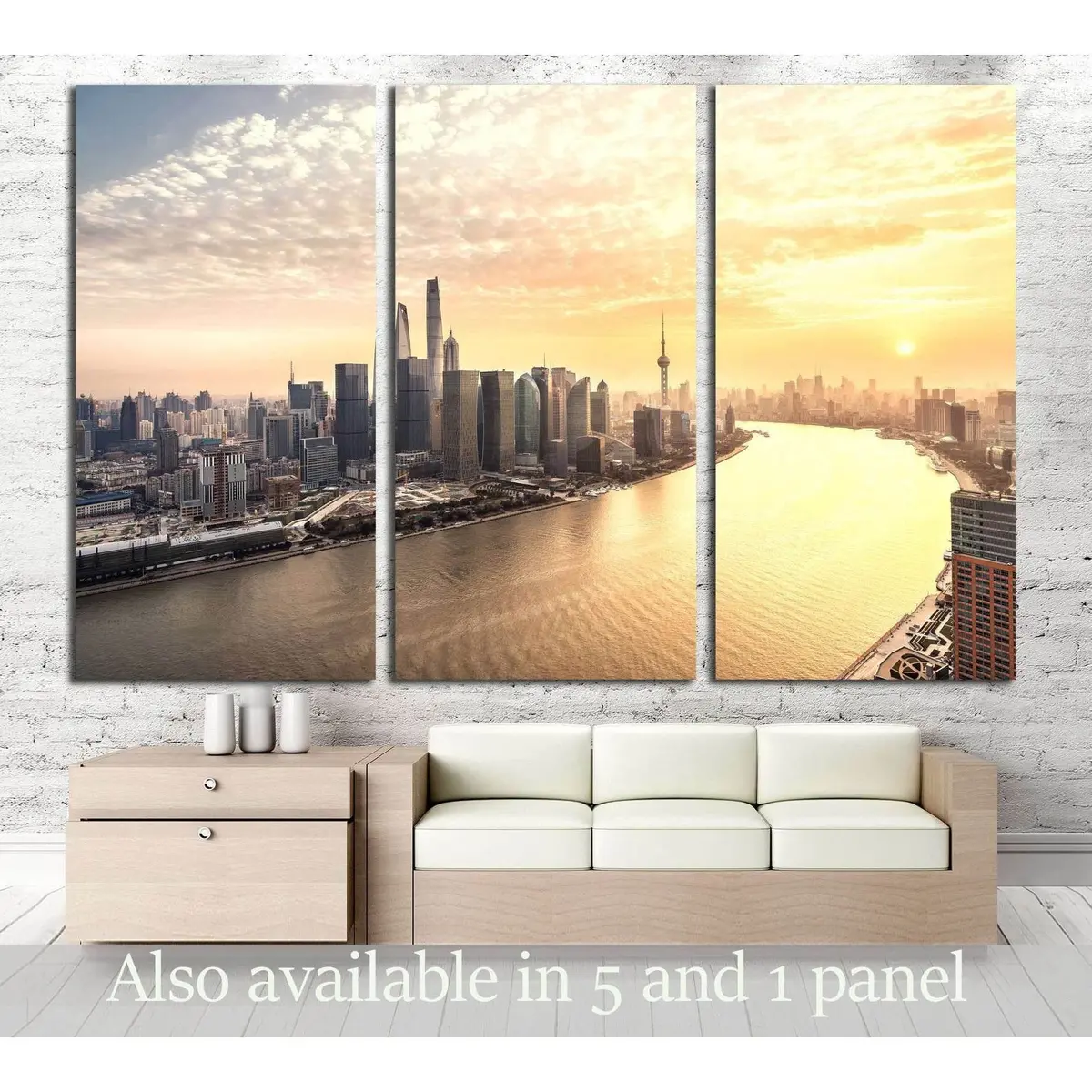 Shanghai Skyline And Cityscape №2968 Ready To Hang Canvas Print 5