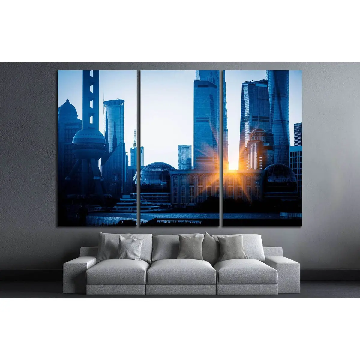Shanghai Skyline In China №1272 Ready To Hang Canvas Print 5