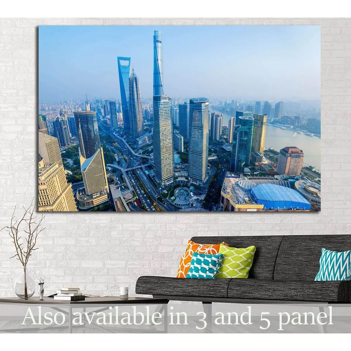 Shanghai Skyline With Its Newly Built Iconic Skyscrapers №1196 Ready To Hang Canvas Print 1