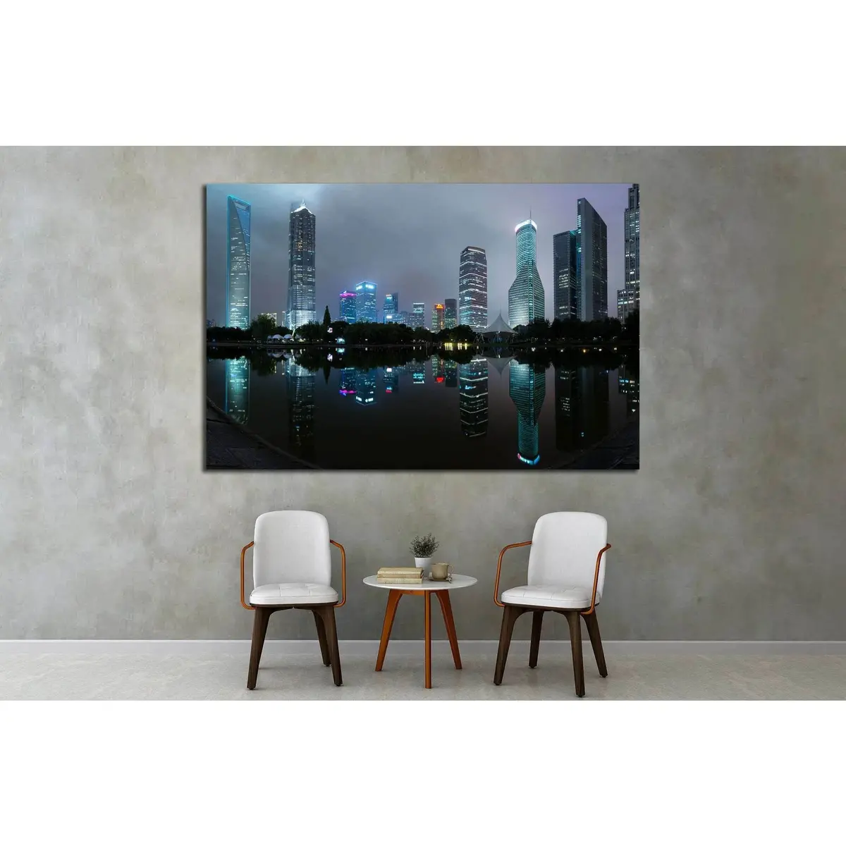 Shanghai Skyscraper Buildings, China №1570 Ready To Hang Canvas Print 3