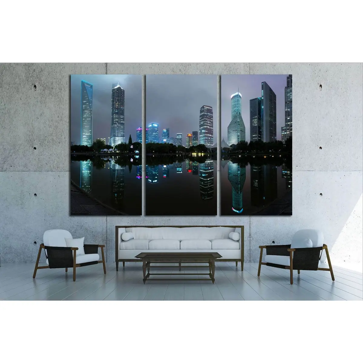 Shanghai Skyscraper Buildings, China №1570 Ready To Hang Canvas Print 5