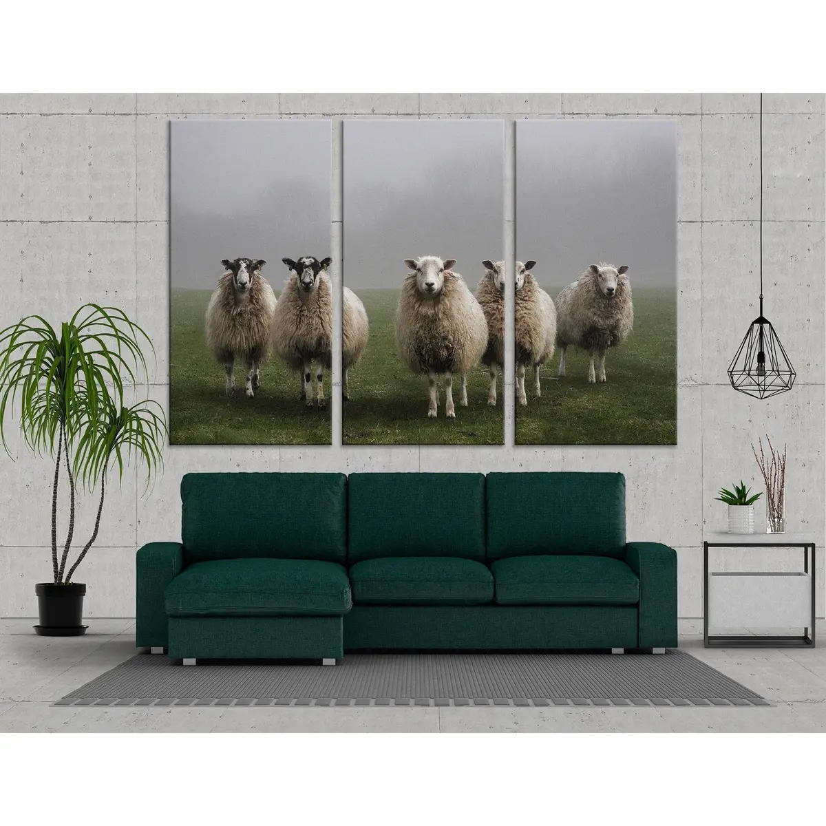 Sheeps In A Field On A Misty Morning In Dorset. №04248 Ready To Hang Canvas Print 5