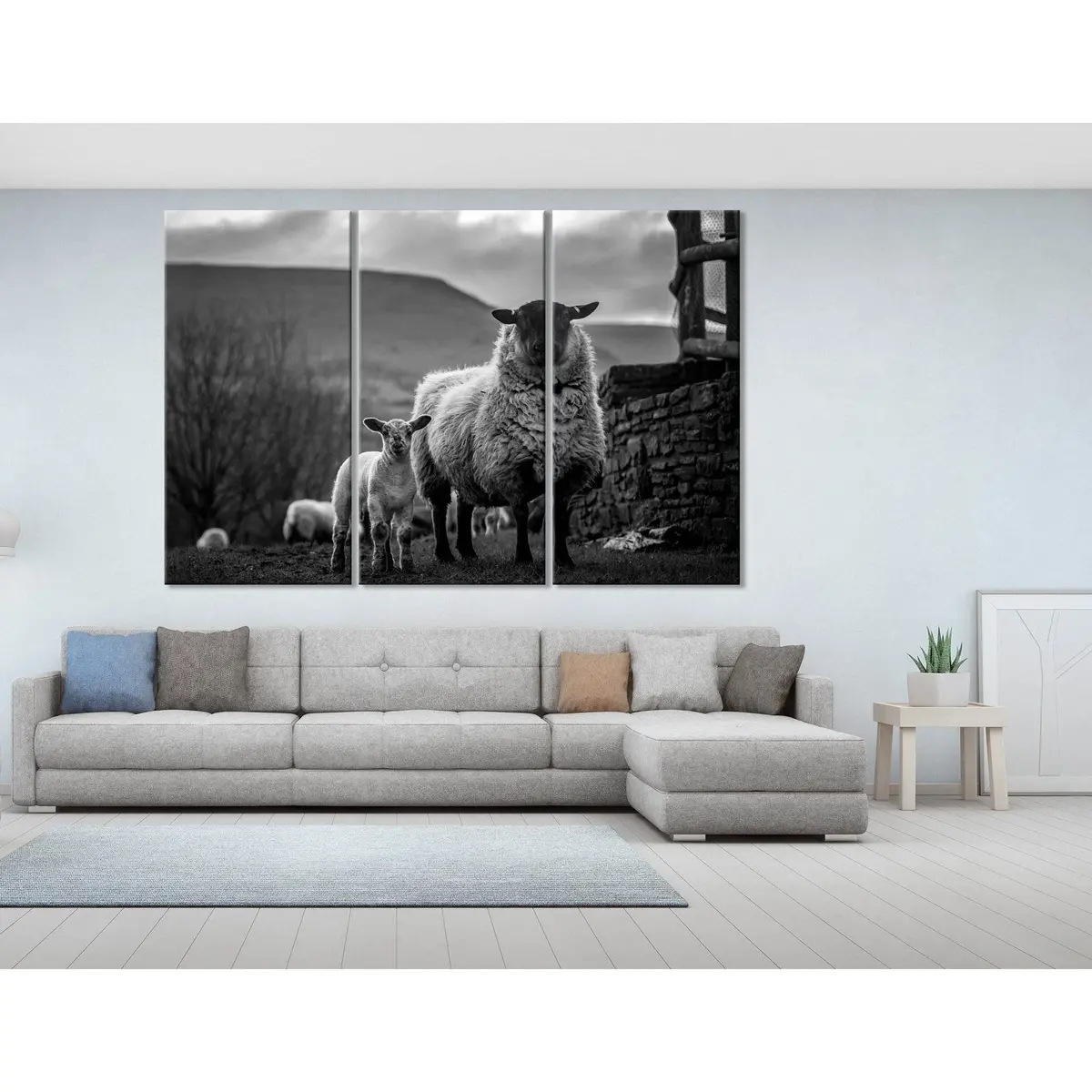 Sheeps In The Herefordshire Countryside №04230 Ready To Hang Canvas Print 5