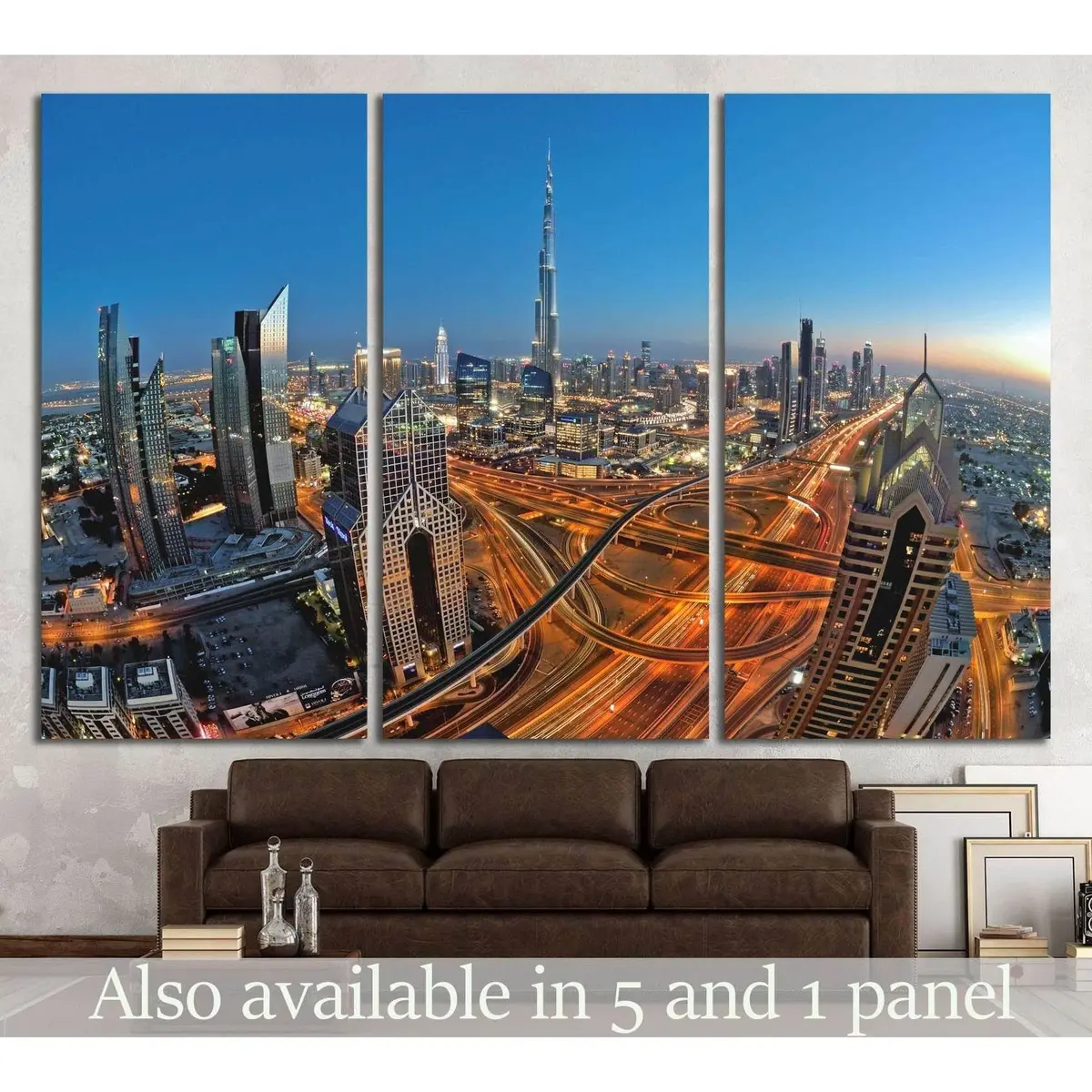 Sheikh Zayed Road, Dubai, Uae №1134 Ready To Hang Canvas Print 1