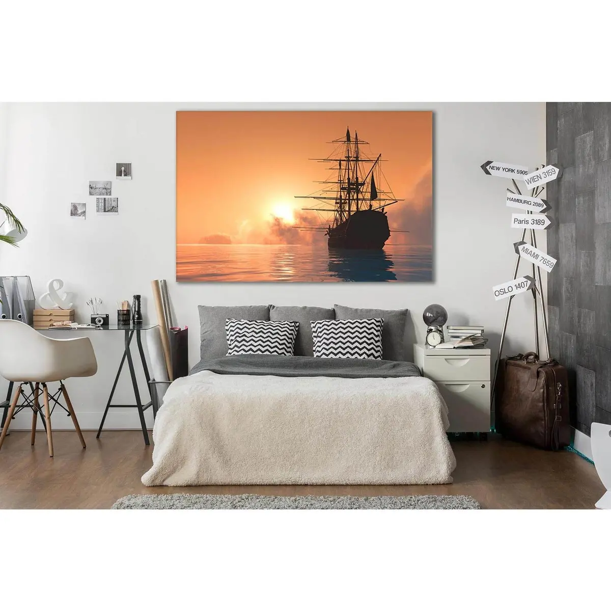 Ship On Ocean At Sunset №Sl283 Ready To Hang Canvas Print 2