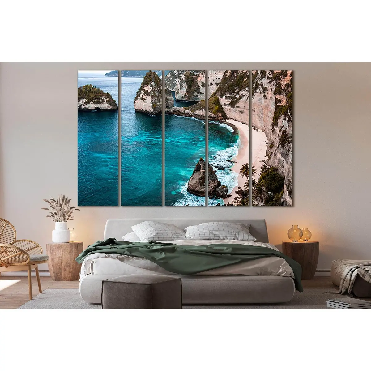 Turquoise Ocean Shore Canvas Art №SL193 – Ready-to-Hang Wall Decor