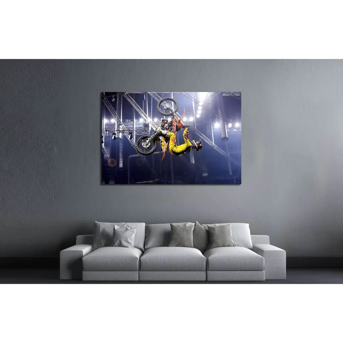 Show Announcing World Championship In Fmx - Diverse Jump Of The Night In Cracow №2481 Ready To Hang Canvas Print 3