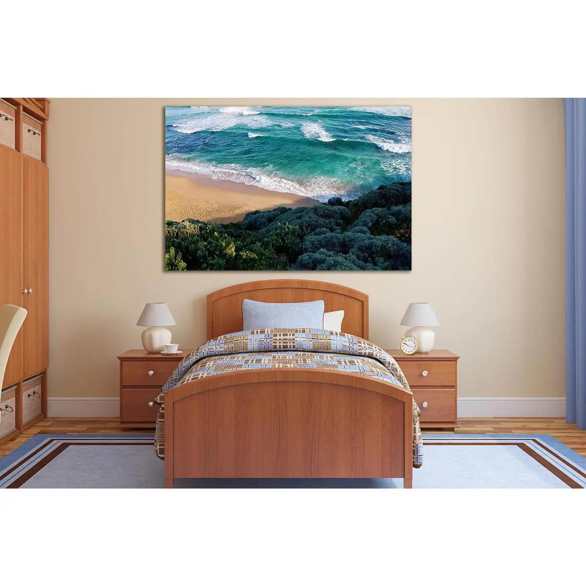 Shrub Shore And Ocean №Sl162 Ready To Hang Canvas Print 1