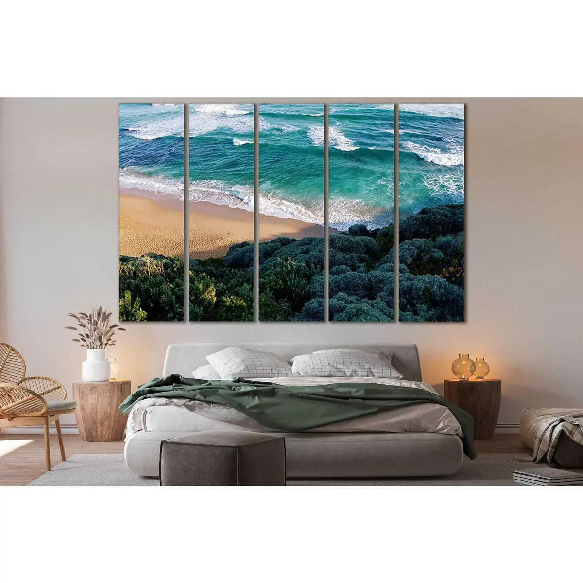 Coastal Shrub & Ocean Canvas Art №SL162 — Premium Ready-to-Hang Wall Decor - Image 3