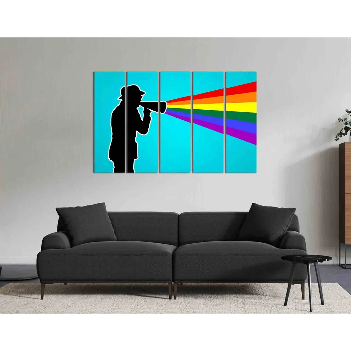 Contemporary Male Silhouette Canvas Wall Art – Ready-to-Hang Print #2124 - Image 3