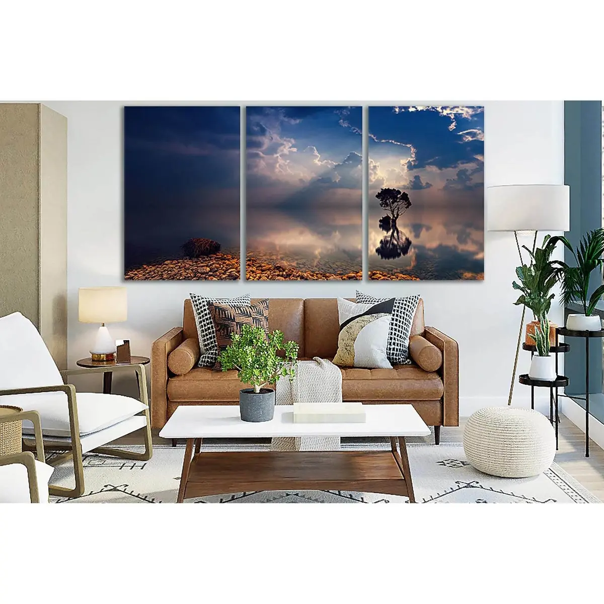 Silhouette Tree In Water At Sunset №Sl807 Ready To Hang Canvas Print 5