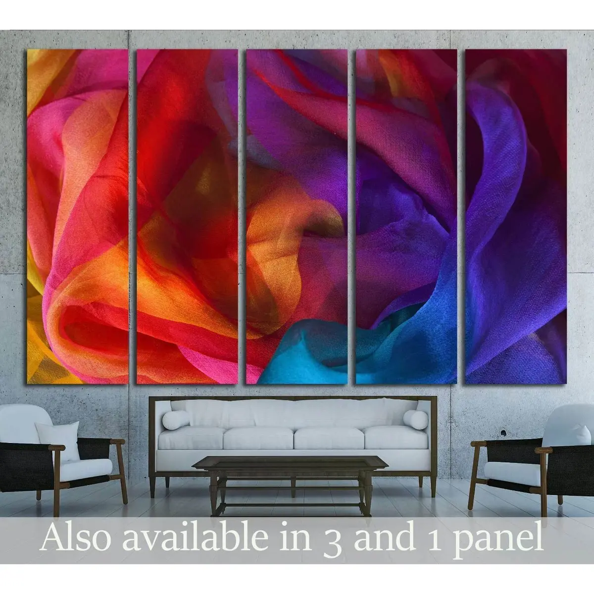 Silk Rainbow Scarf No. 2532 Canvas Wall Art Print