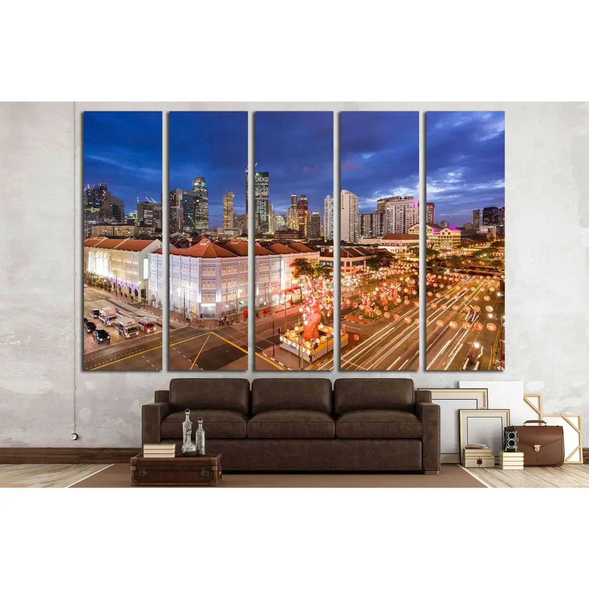 Chinatown Singapore Canvas Art Featuring Chinese New Year Festivities - Image 3