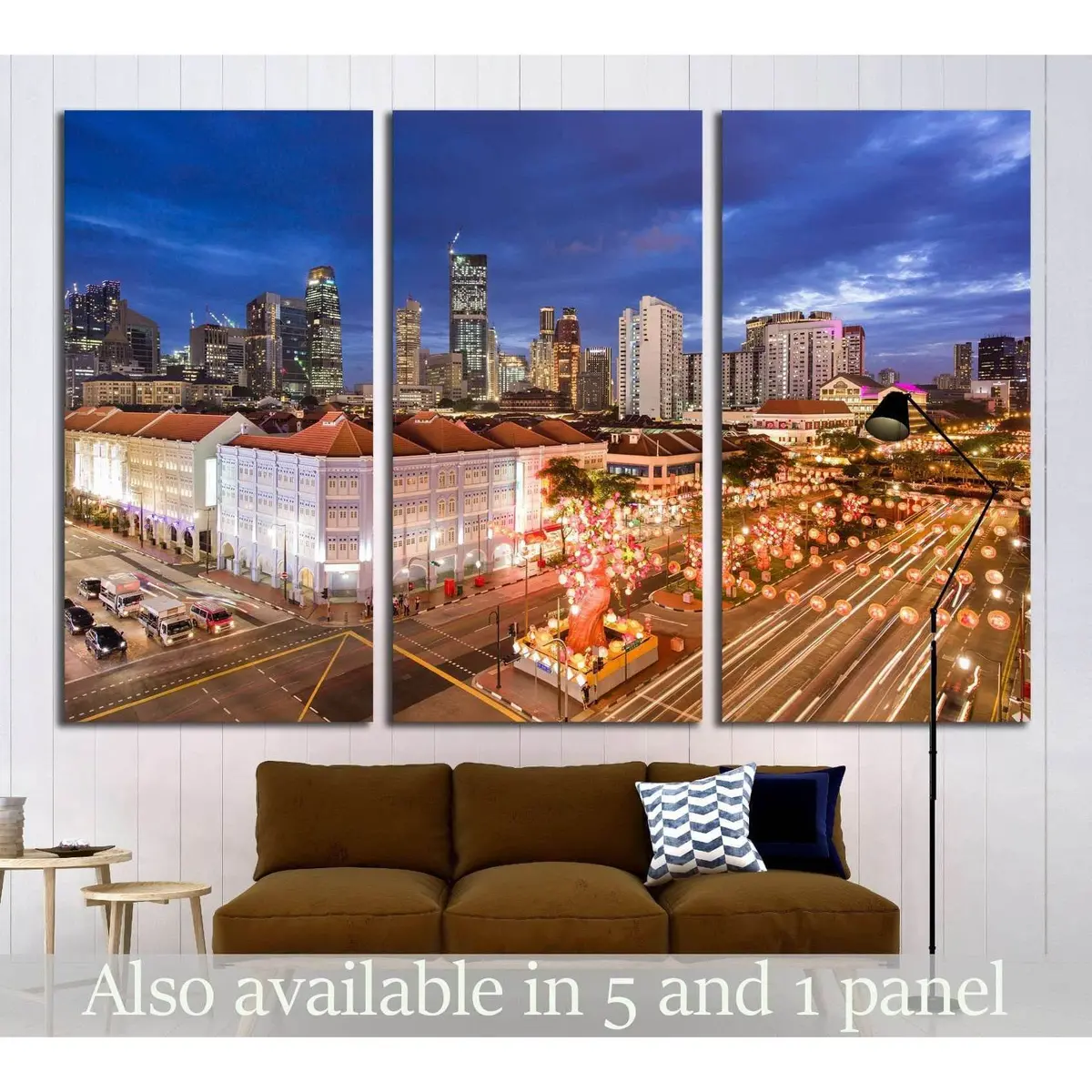 Singapore, Chinatown With Chinese New Year Decoration №1646 Ready To Hang Canvas Print 5