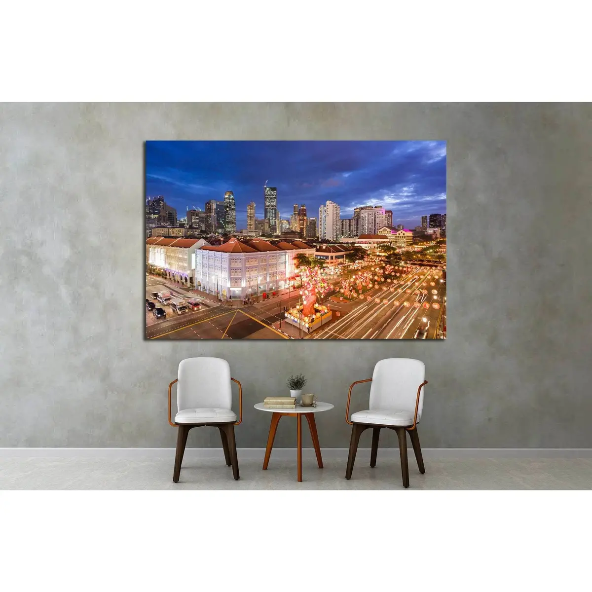 Singapore, Chinatown With Chinese New Year Decoration №1646 Ready To Hang Canvas Print 2