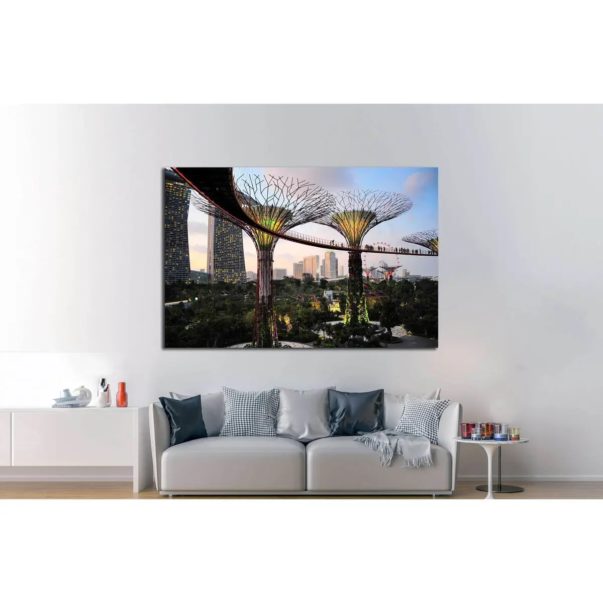 Singapore, Gardens By The Bay At Dusk №2251 Ready To Hang Canvas Print 3