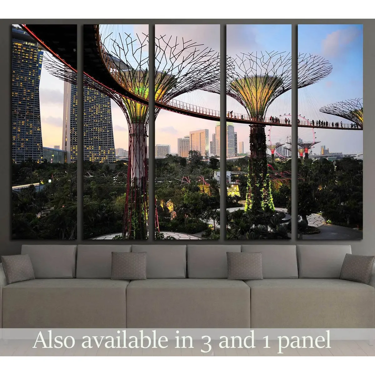 Gardens by the Bay Singapore Dusk Canvas Art Print #2251