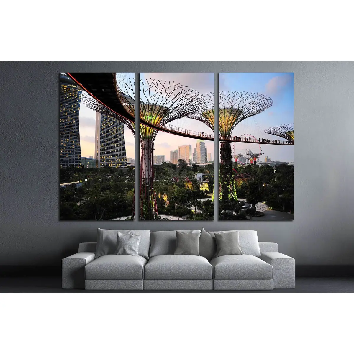Singapore, Gardens By The Bay At Dusk №2251 Ready To Hang Canvas Print 5
