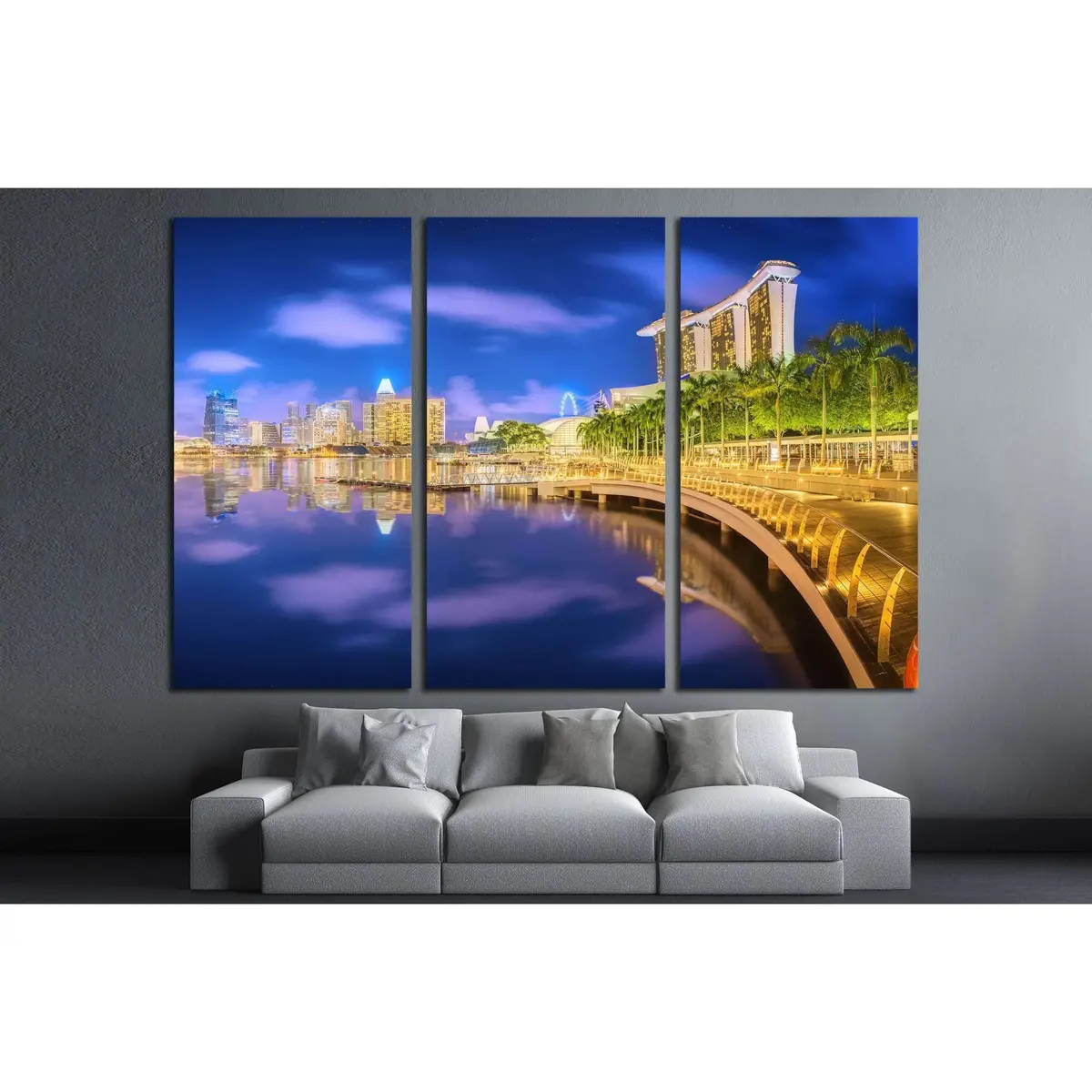 Singapore Skyline And View Of Skyscrapers On Marina Bay №2988 Ready To Hang Canvas Print 5
