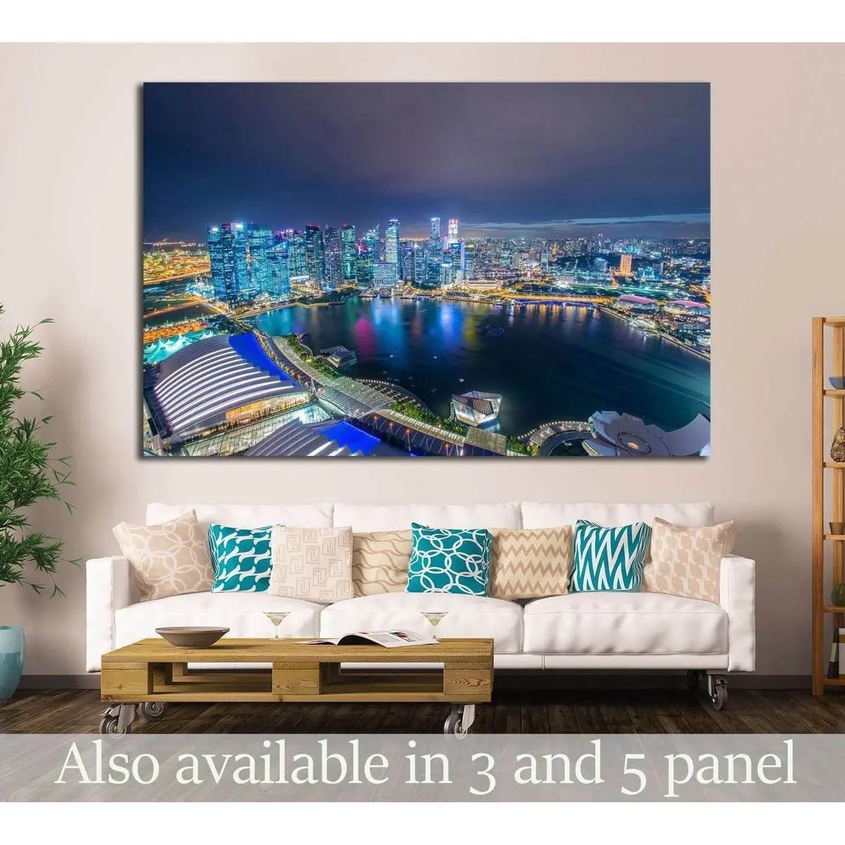Singapore Skyline Downtown №1028 Ready To Hang Canvas Print 1