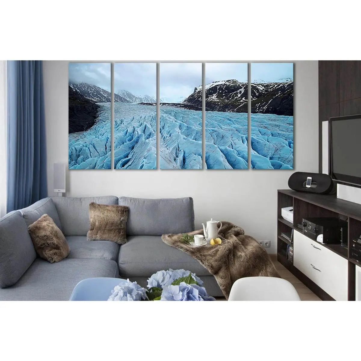 Skaftafell Glacier Canvas Wall Art – Pre-Installed Hanging Hardware (SL1303) - Image 3