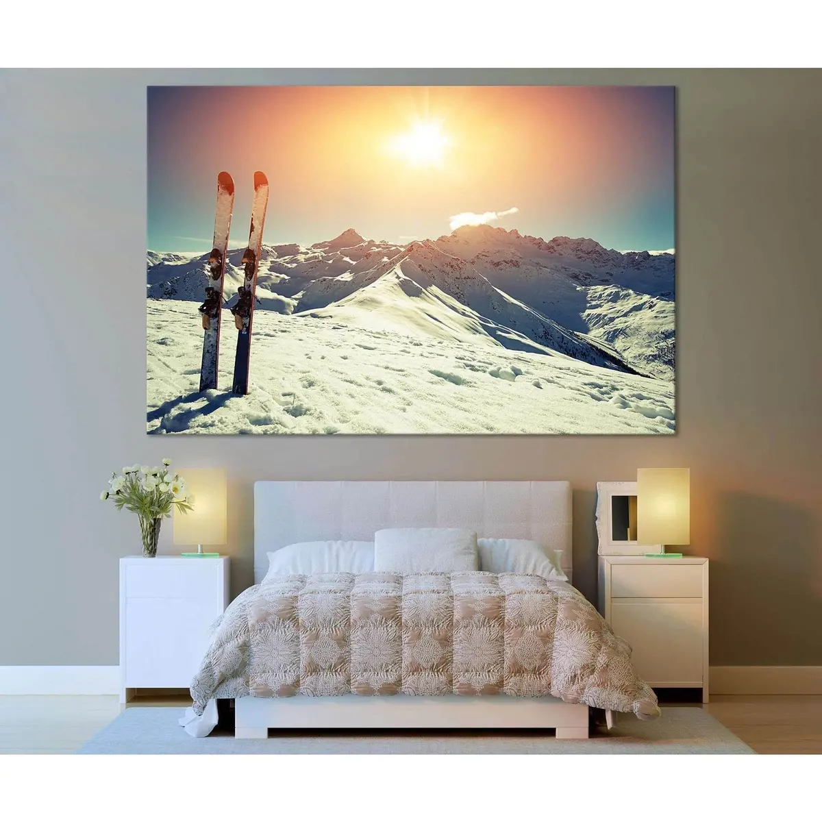 Ski And Mountain №666 Ready To Hang Canvas Print 3