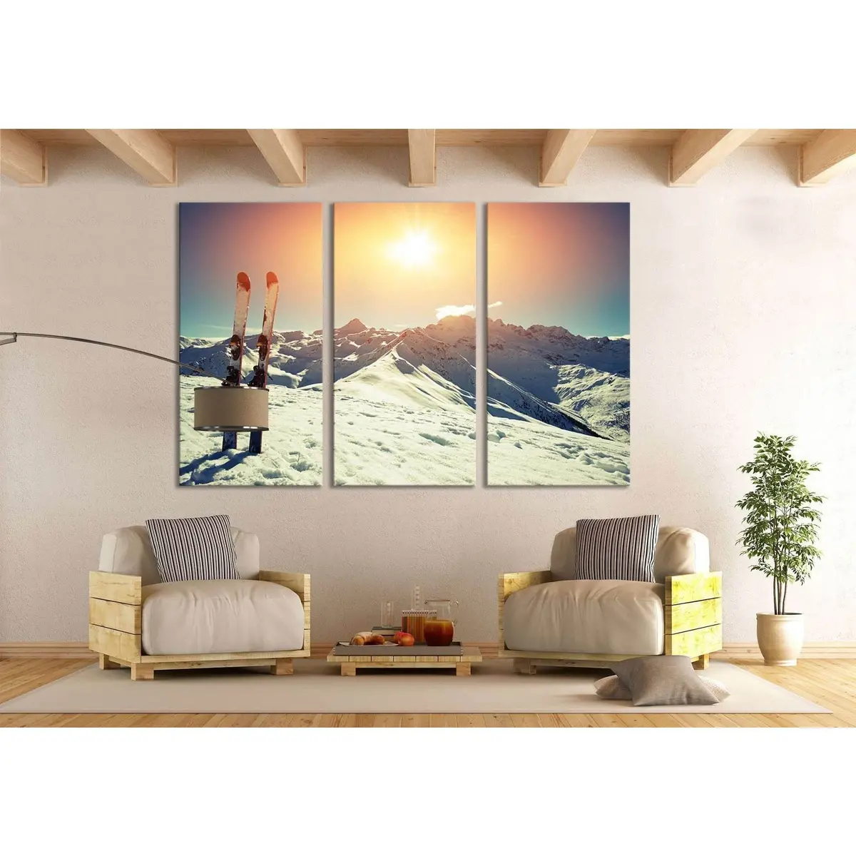 Ski And Mountain №666 Ready To Hang Canvas Print 5