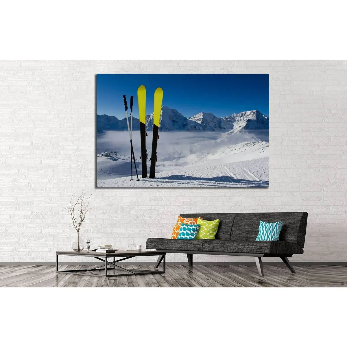 Ski In Snow №182 Ready To Hang Canvas Print 3