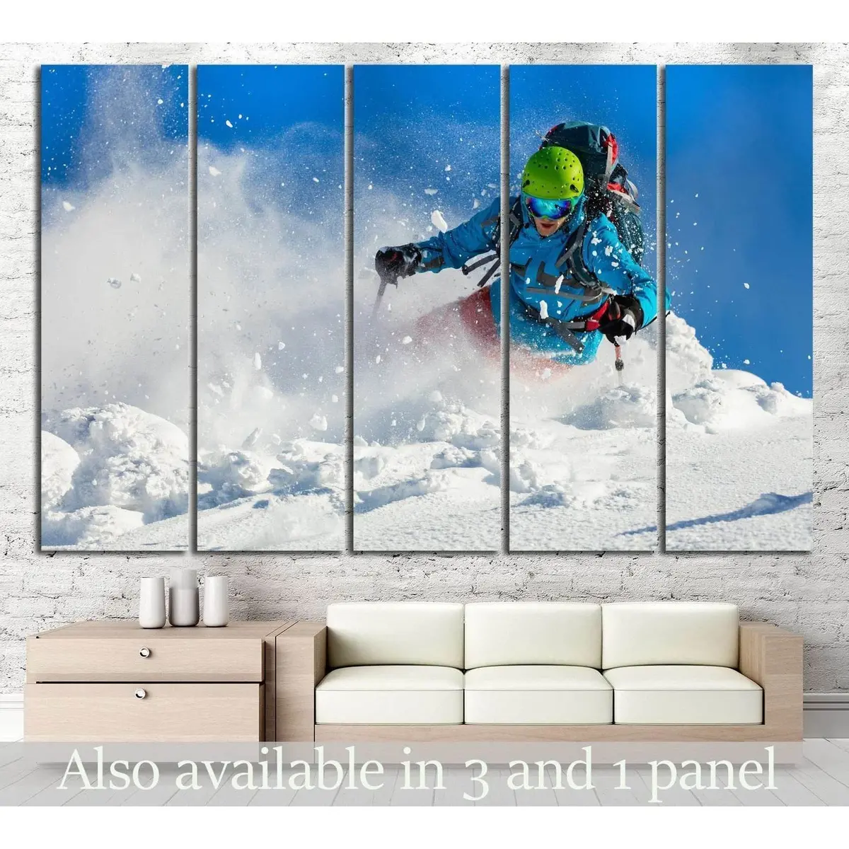 Skier No. 181 Premium Canvas Wall Art Print